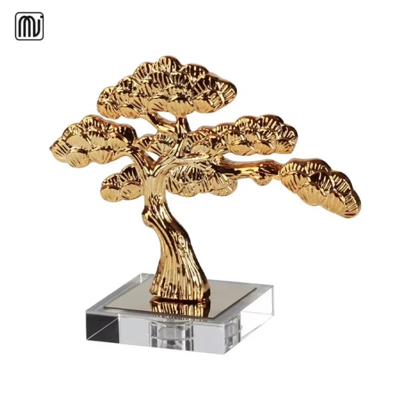 Home Wedding Hotel Decoration Craft Art Gold Jewelry Tree Decoration