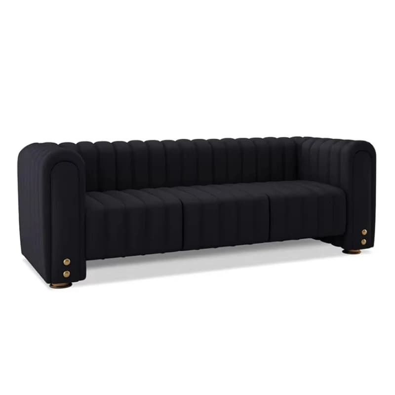Chinese supplier European luxury furniture home linen single rectangular black sofa set Made in Italy sofa set