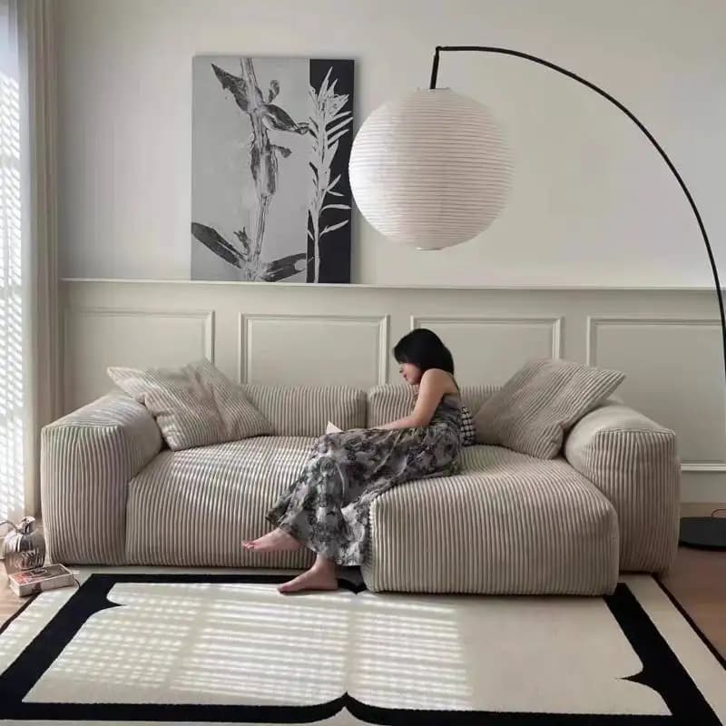 Modern Gray Living Room Sofas Designer Italian Curved Floor Sofa Living Room Corner Boneless Banken Woonkamer Furniture For Home