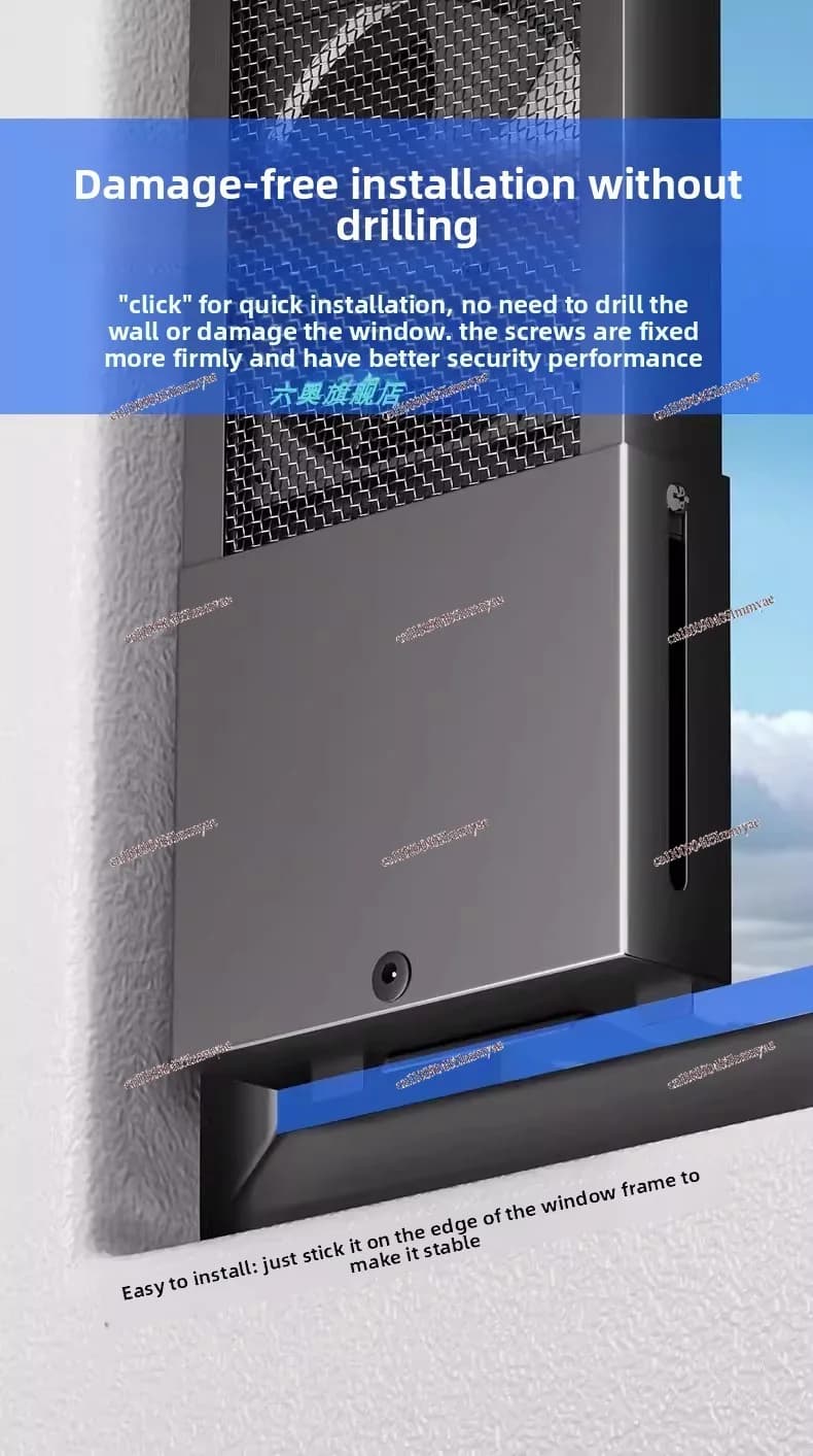No-punching Window Powerful Exhaust Fan Household No-installation Window Ventilation Fan Silent and Retractable