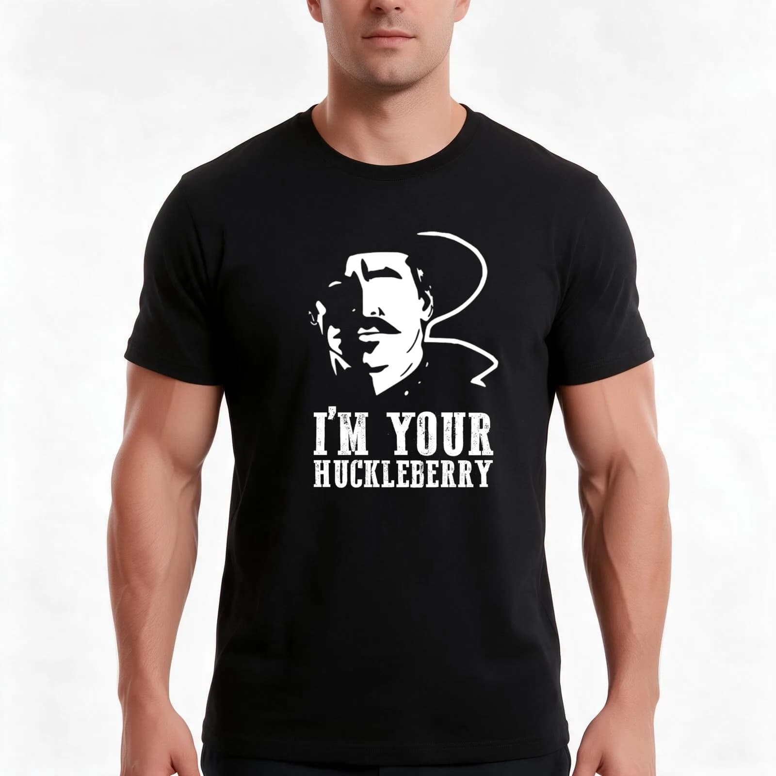 I'm Your Huckleberry Vintage Cowboy Say When T-Shirt, Summer Casual Cotton Tee, Oversized Streetwear Tops, Vintage Graphic Print
