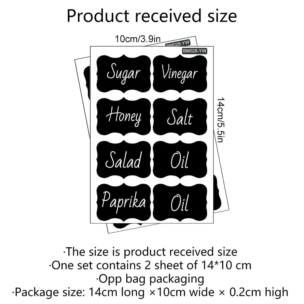 Actual Sheets Set Stickers Stickers Organization Classy Vintage Bold Look Seasoning Jar Stickers Actual Sheets