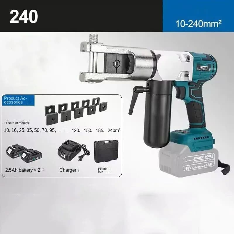 Rechargeable Electric Hydraulic Pliers Portable 70/240 Crimping Cable Cutting Tool for Copper Aluminum Terminal Crimping