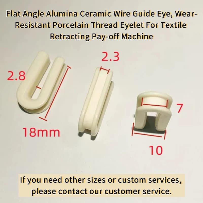 Flat Angle Alumina Ceramic Wire Guide Eye, Wear-Resistant Porcelain Thread Eyelet Textile Retracting Pay-Off