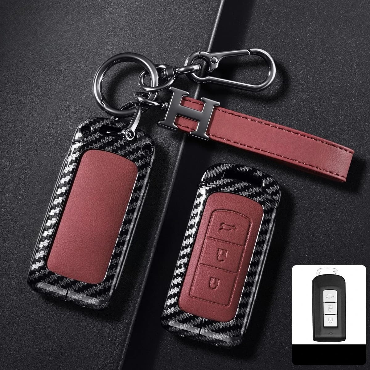 Zinc Alloy Car Key Case Cover Shell Fob Holder for Mitsubishi Outlander ASX Eclipse Cross L200 Pajero Sport Lancer Accessories