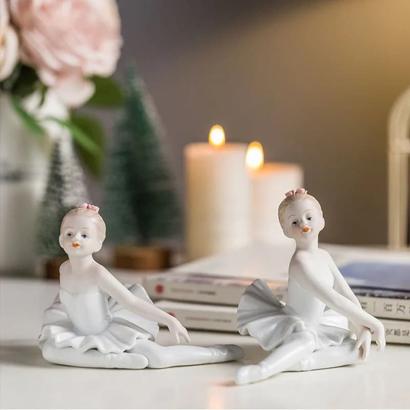 China Dancer Ballet Girls Angel Girl Miniature Ornaments Home Desk Cake Bookshelf Decor Decoration Frame Gifts Figurines Crafts