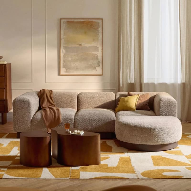 Designer curved combination sofa - multi-functional combination fabric sofa, suitable for living room/hotel lobby