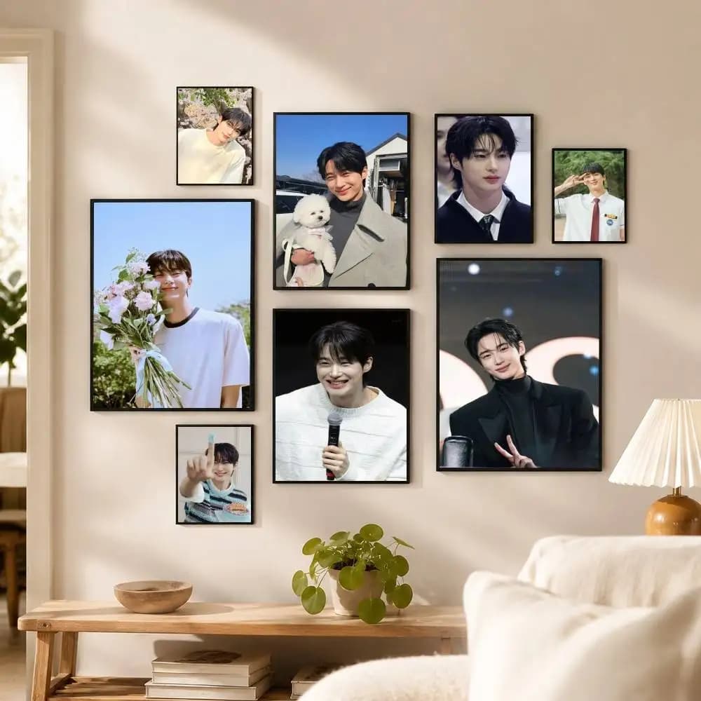 B-Byeon Woo-seok  Poster Waterproof Wall Art Sticker For Bar Living Room Vintage Decor High Quality Print Gift
