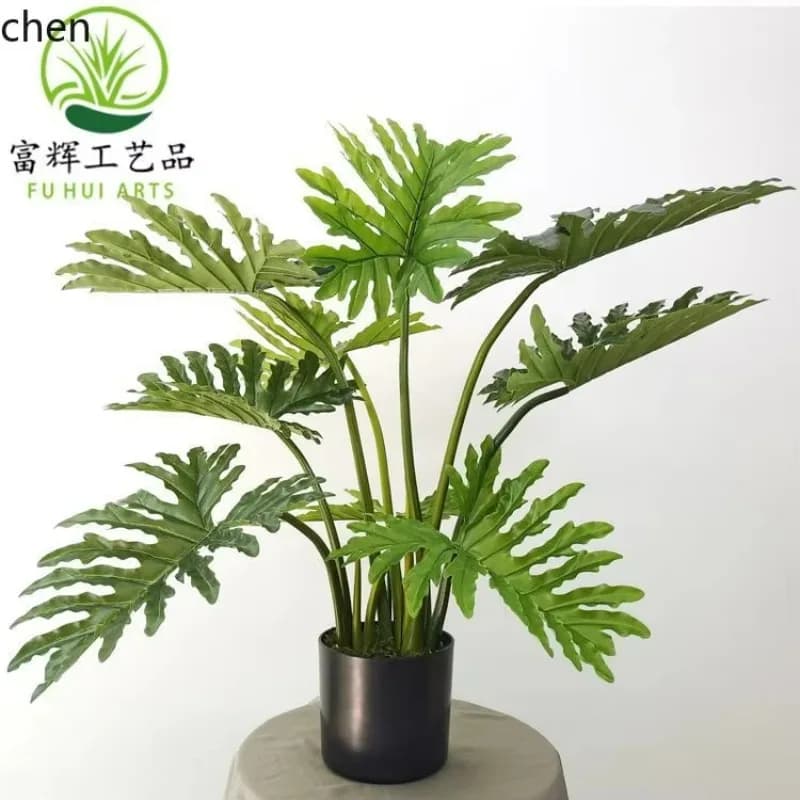 Simulation Large Philodendron Green Plant Potted Plant Living Room Balcony Landscaping Prop Decoration Fake Plant Spring Taro