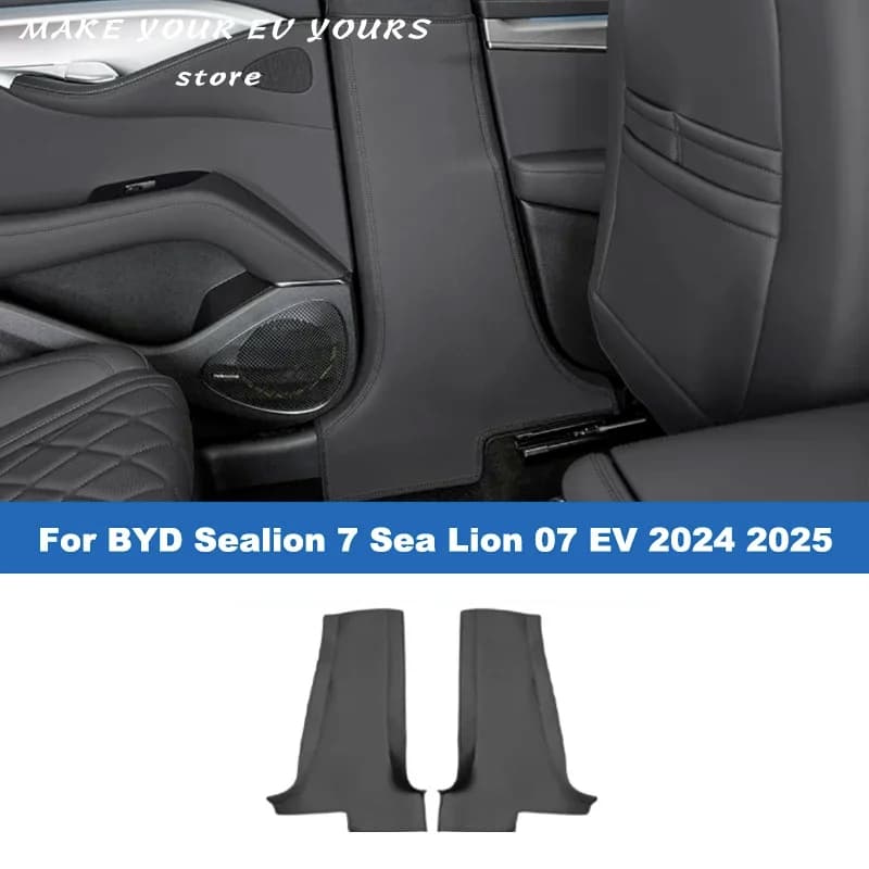 For BYD Sealion 7 Sea Lion 07 EV 2024 2025 Car Interior B-Pillar Anti-Collision Scratch Resistant Leather Protective Accessories