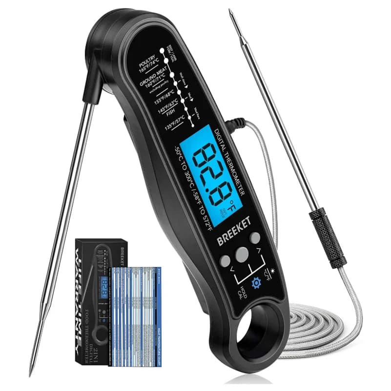 Digital Kitchen Food Thermometer for Meat Thermometer with 2 Probes for BBQ Cooking Fast & Precise Thermometer Tools Backlight