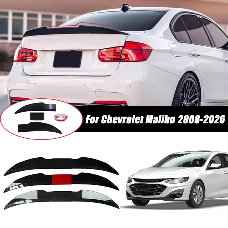 3pcs Sedan Rear Trunk Spoiler For Chevrolet Malibu 2008-2026 Adjustable DIY Modified Trunk Spoiler Automotive Accessories