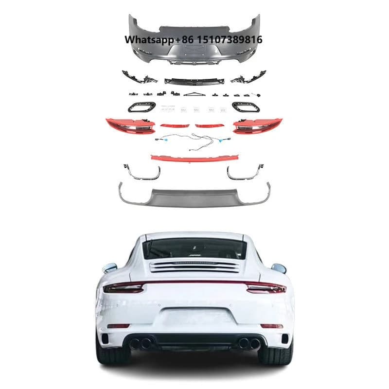 LQXT  Car Body Kit Rear Bumper Upgrade Polished Finish PP Material Taillights New Condition Fog Light Cut-Outs