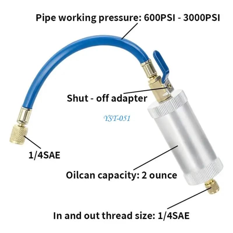 E15A Efficient AC Oil Injector With 1/4 SAE Thread For Efficient Refrigerants Service
