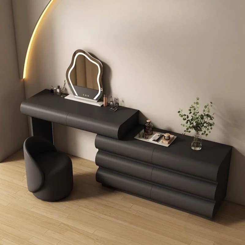 HYS solid wood paint dresser storage cabinet chest integrated bedroom wabi sandy wind simple end of bed retractable dressing