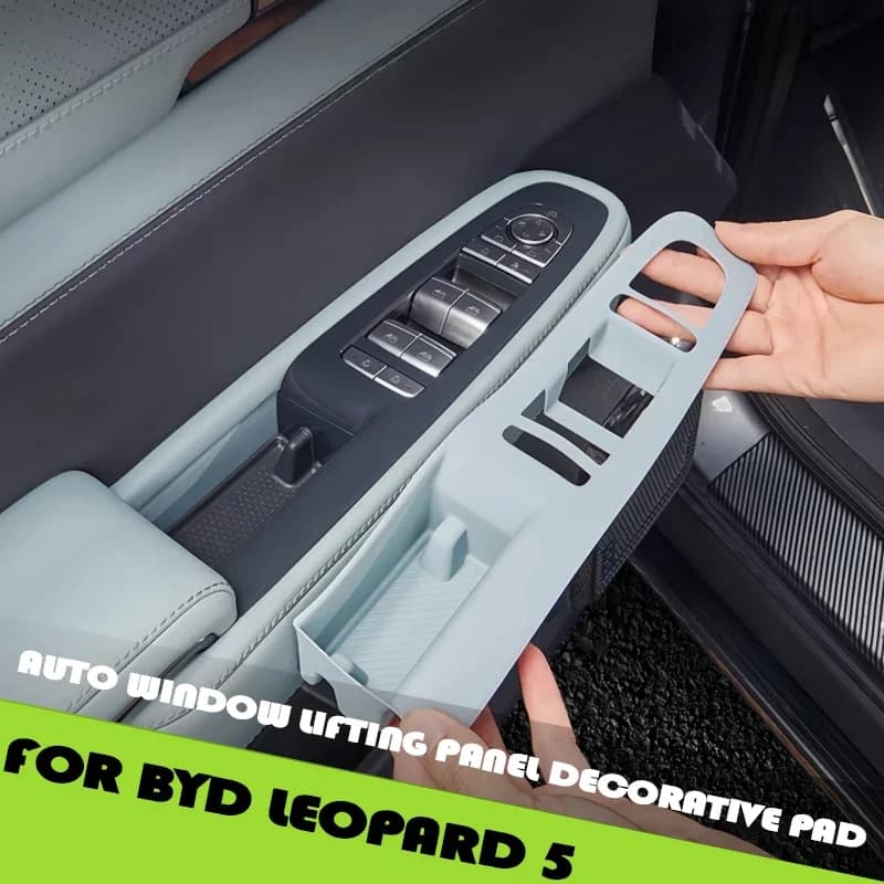Auto Window Lifting Panel Decorative Pad Fit for BYD Leopard 5 Auto Door Storage Slot Silicone Protective Pad Upgrade Parts