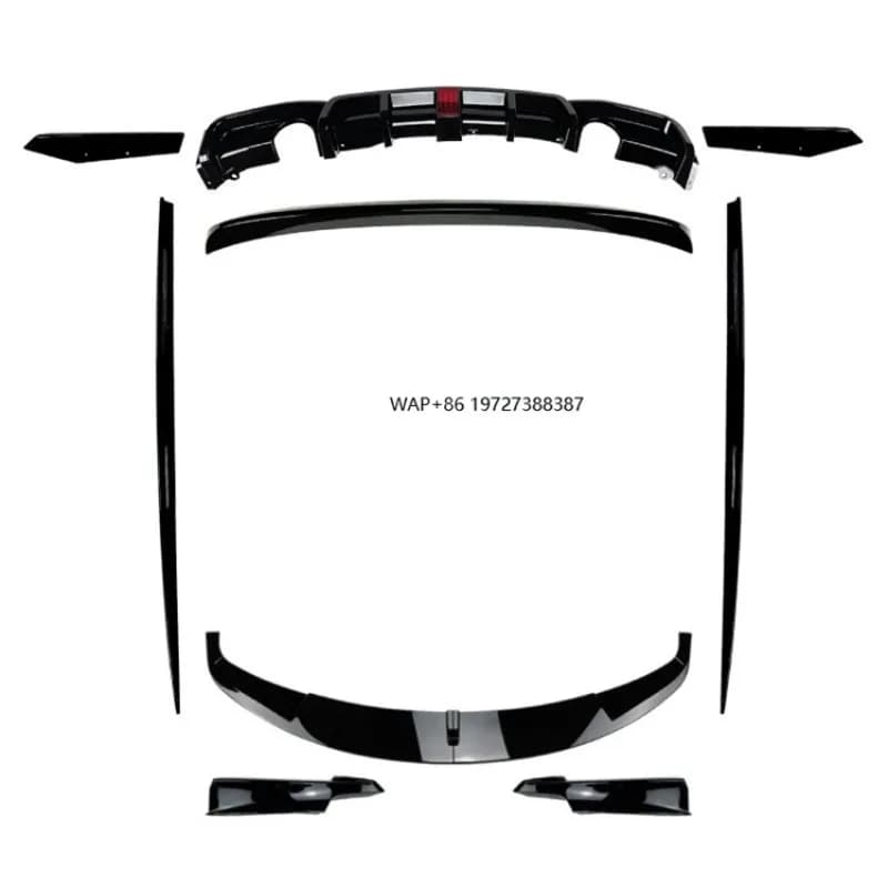 Suitable for 2013-2019 3 Series F30 Front Lip Side Skirt with Lights Rear Lip Spoiler Wing Modification Parts