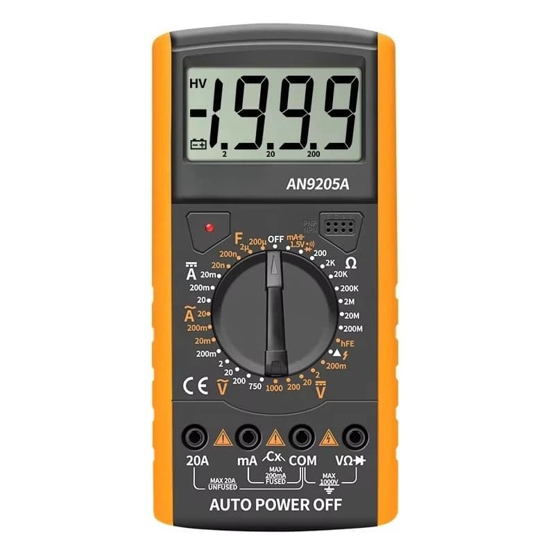 AN9205A LCD Digital Multimeter Transistor Tester Capacitor Tester Automotive Electrical Capacitance Meter Temp