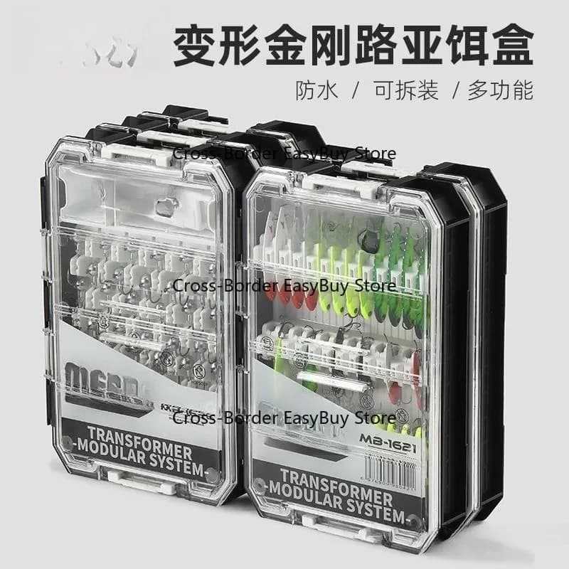 Lure VIB storage box, waterproof, stackable, suitable for lead head hooks, metal jigs, pencils, and minnow hard baits
