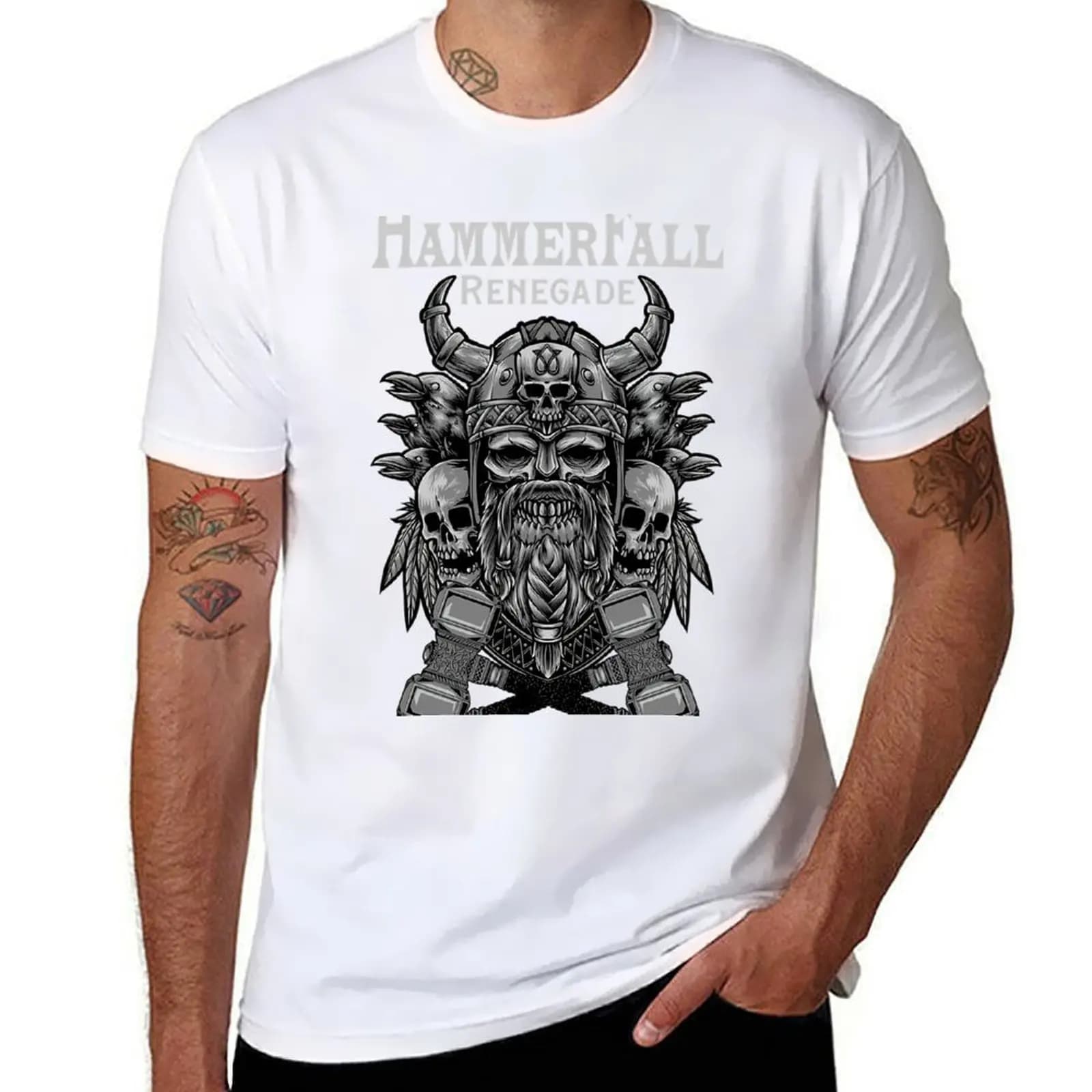 HammerFall Metal T-Shirt t shirts for man cotton funny men t shirt cotton 100% T-Shirt