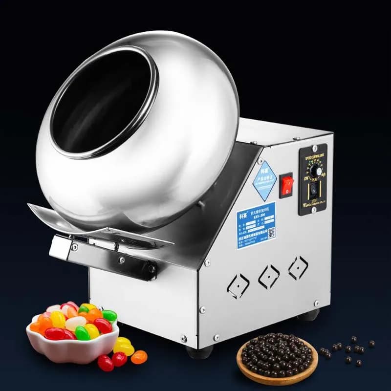 Small Dry Fruit Almond Dates Covering Shell Ball Forming Spinning Pot Chocolate Glaze Coating Machine Sugar Coating Polisher Pan