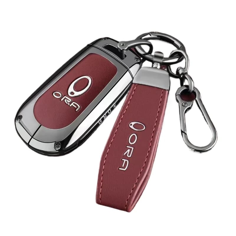 Zinc Alloy Key Fob Cover for ORA 5/Good Cat GT/Ballet Cat/Lightning Cat, Heavy Duty Metal Protective Case Shell with Keychain