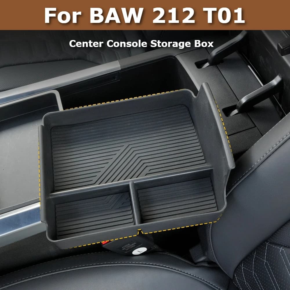 For BAIC BAW 212 T01 2024-2026 Center Console Storage Box Armrest Organizer Tray Pad Silicone Cup Holder Interior Accessories