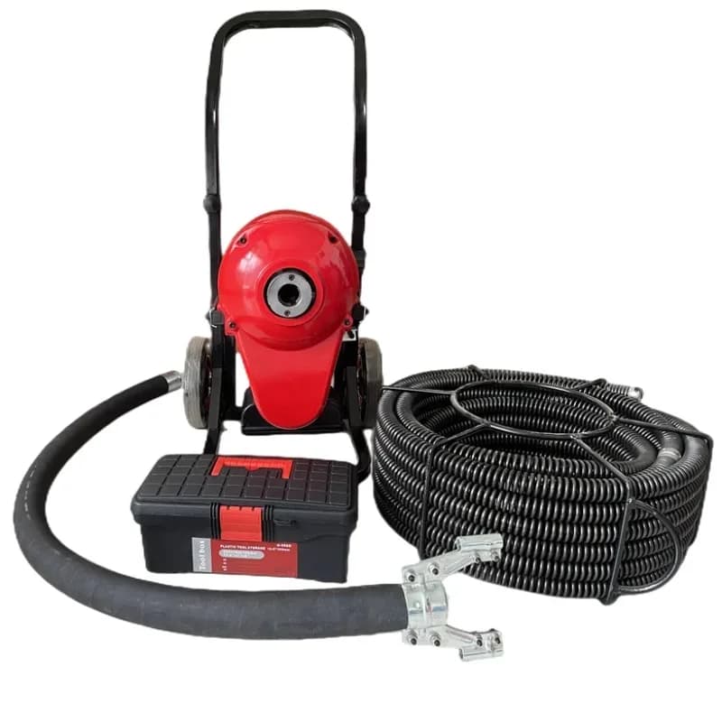 Red Version 110V 60HZ 370W Pipe Cleaner Drain Cleaning Machine - Electric Power Tool for Home Plumbing Maintenance