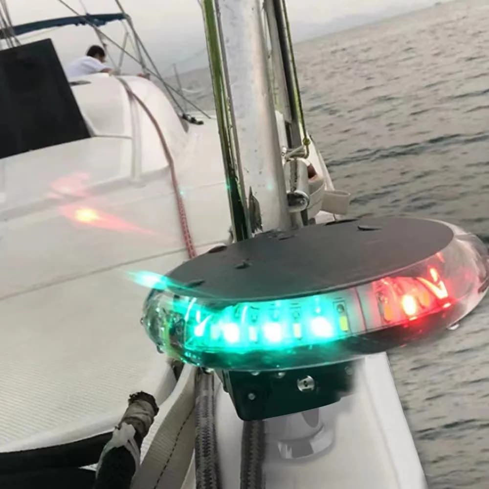 Marine Navigation Lights Solar Portable Clamp onLight Emitting Diode Navigation Lights with Wireless Remote Control Positioning