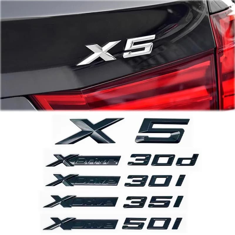 3D ABS Adhesive Black Letter Badges for Trunk Emblem suitable for BMW X5 E53 E70 F15 G05 models XDrive28i 30i d 35i 40i 48i 50i