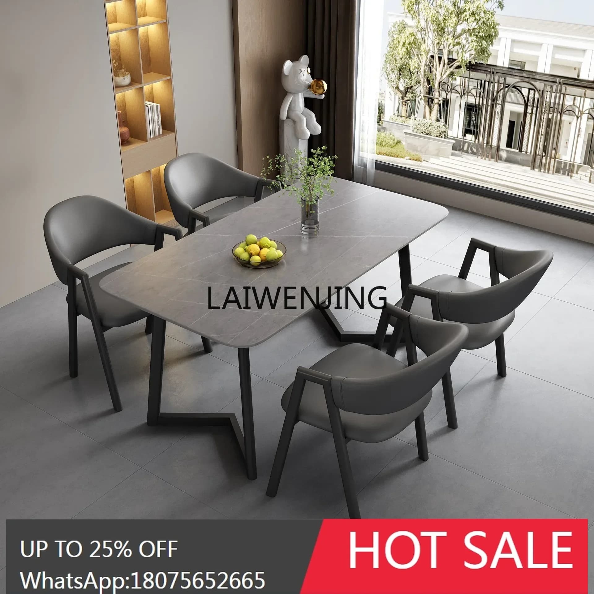 MJY negotiates light luxury slate reception small meeting table casual dining table