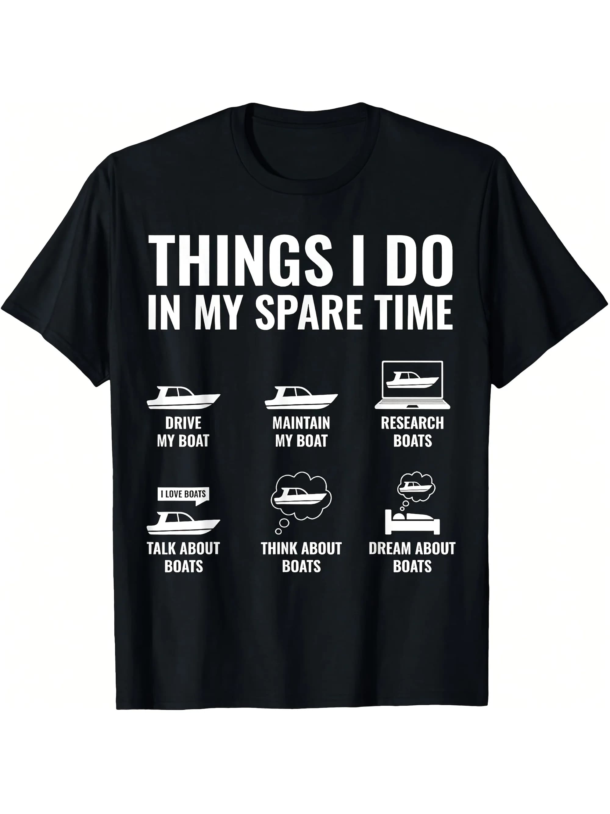Things I Do In My Spare Time Boating Captain Boat Enthusiast T-Shirt