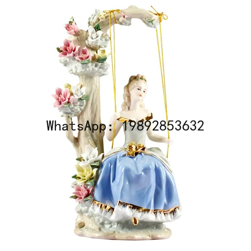 PYJ European ceramic handicrafts decoration court swing western women's living room TV cabinet ornament