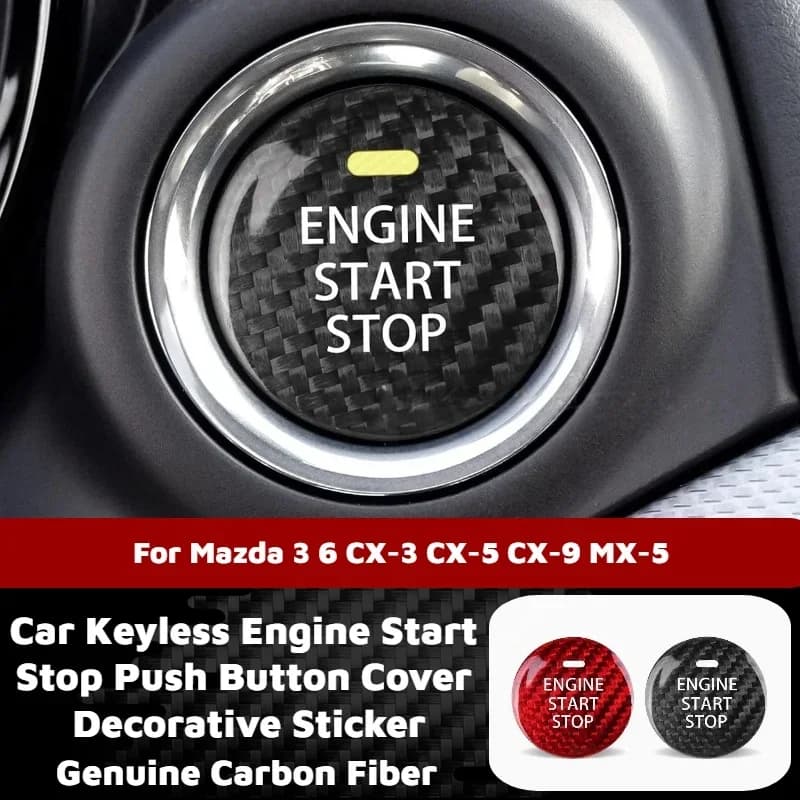 Car Keyless Engine Start Stop Push Button Cover Decorative Sticker for Mazda 3 6 CX-3 CX-5 CX-9 MX-5 Miata Interior Accessories