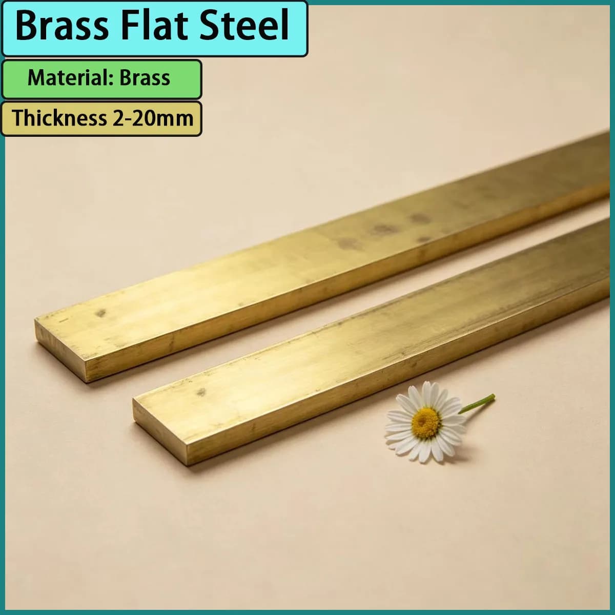 Thickness 2-20mm brass flat steel is used for mechanical parts, guide rails, gaskets, conductive connectors, etc