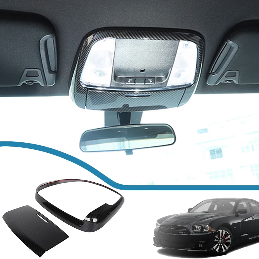 Car Front Reading Light Lamp Decoration Cover Stickers for Dodge Charger Durango 300C 2011-2022 Interior Mouldings Accessories