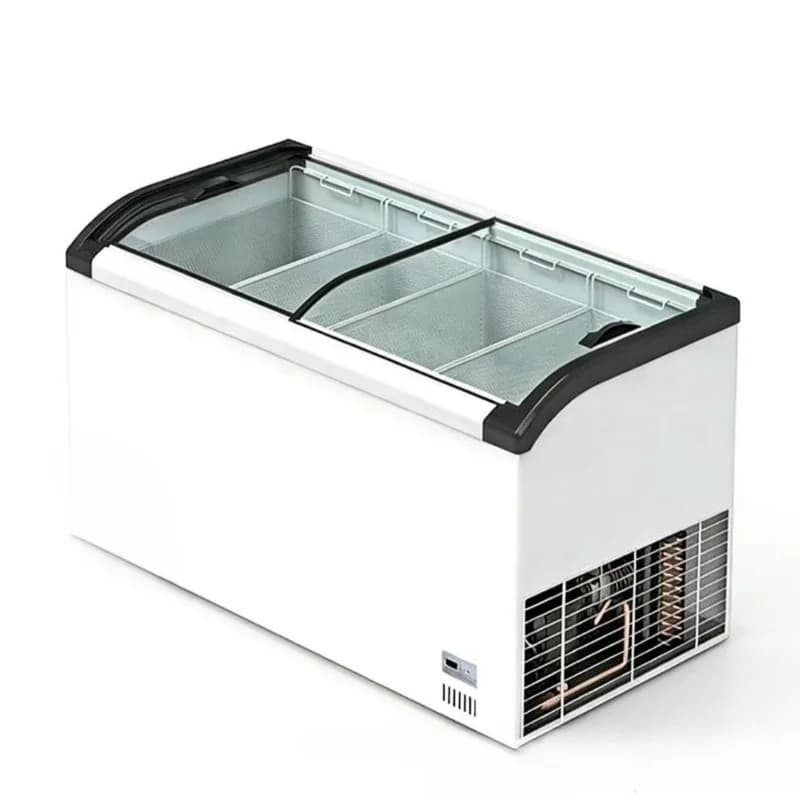 Ice Cream Cabinet Commercial Freezer Ice Cream Freezing Display Cabinet Arc Glass Door Ice Cream Combination Horizontal Freezer