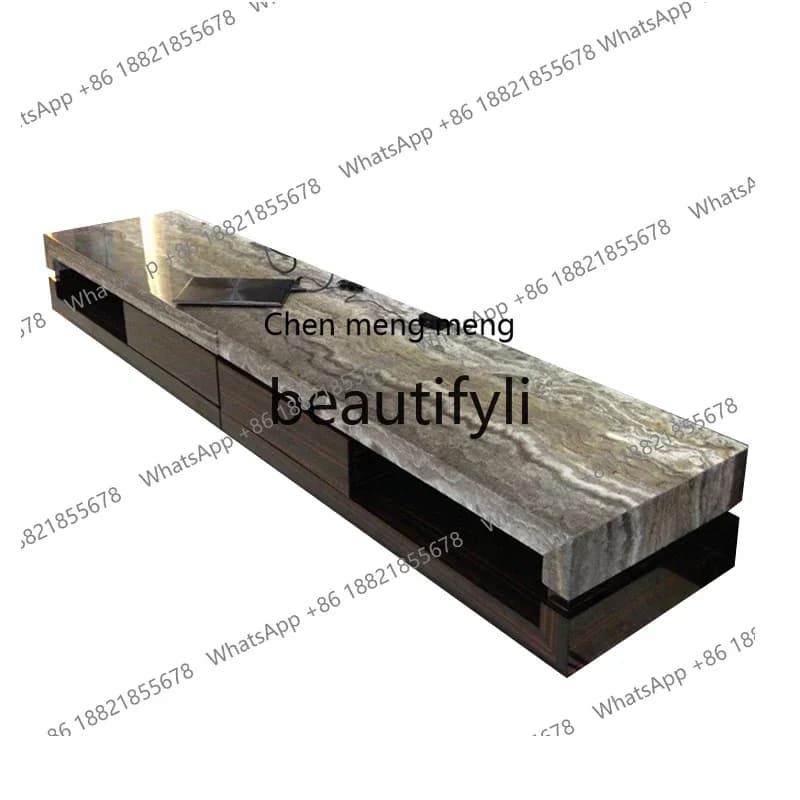 Hot sales Natural white gray travertine coffee table TV cabinet can be combined