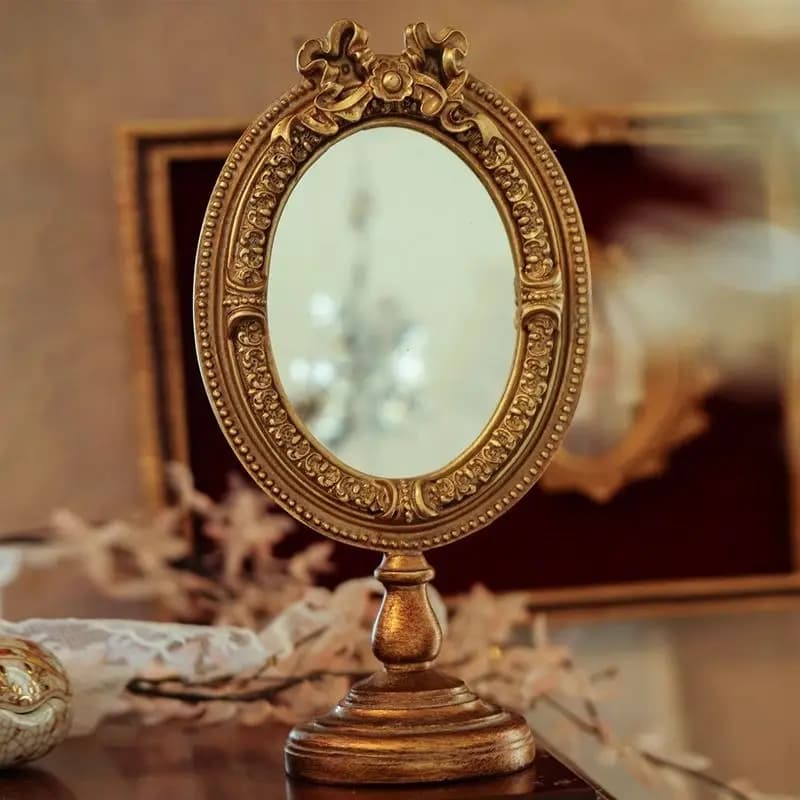 Zml desktop mirror photo prop embossed photo frame picture frame vanity mirror home decor