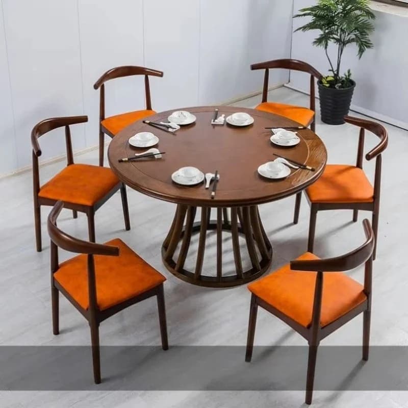 Durable traditional solid wood restaurant dining table and chair set environmentally friendly commercial furniture new launch