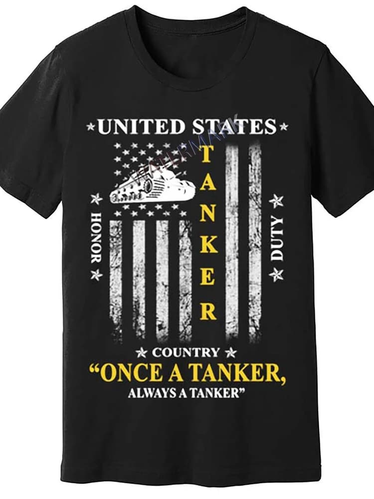 army tanker army tankers  funny black ST pattern design-100% cotton summer O-neck short sleeve casual printed men's T-shirt.