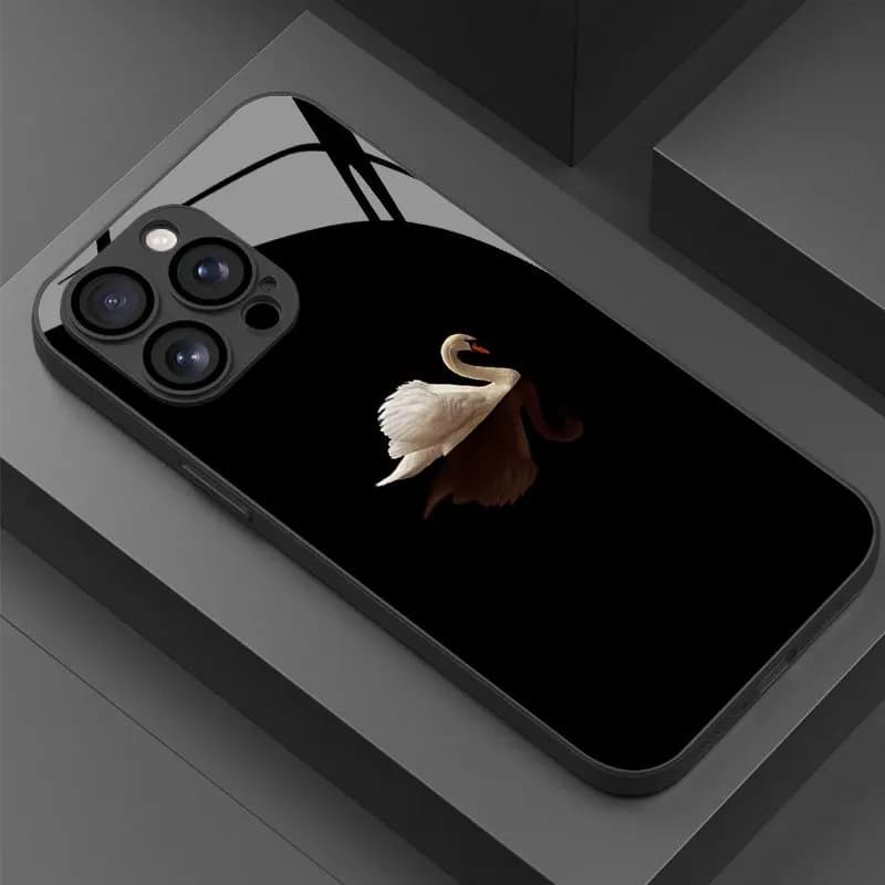 Literary And Elegant White Swan Art Pattern for  iPhone 18 17 16 15 14 13 12 11 Pro Max XS XR 7 8 Plus 16E and other models