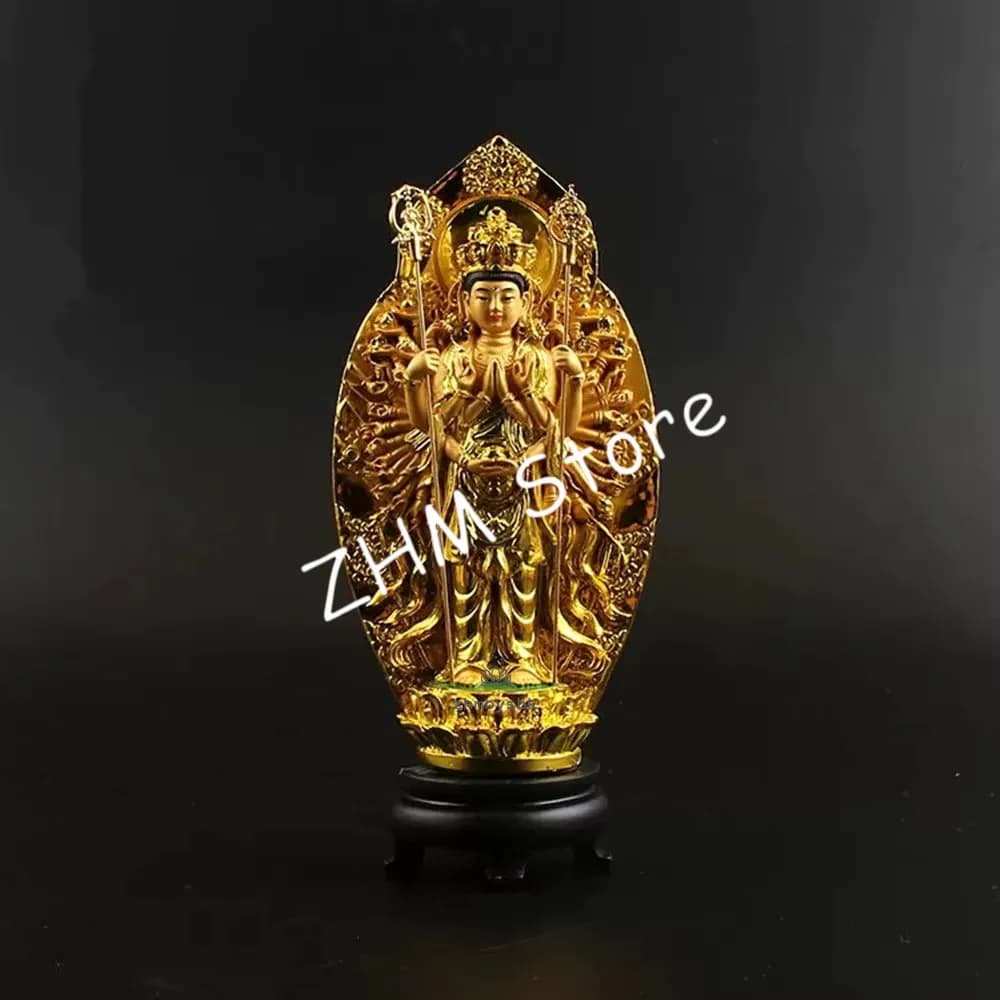 Guanyin Kwan Yin Statue The Thousand-Hand Bodhisattva Figurine Buddhist Statues Sculptures Home Decor For Good Luck