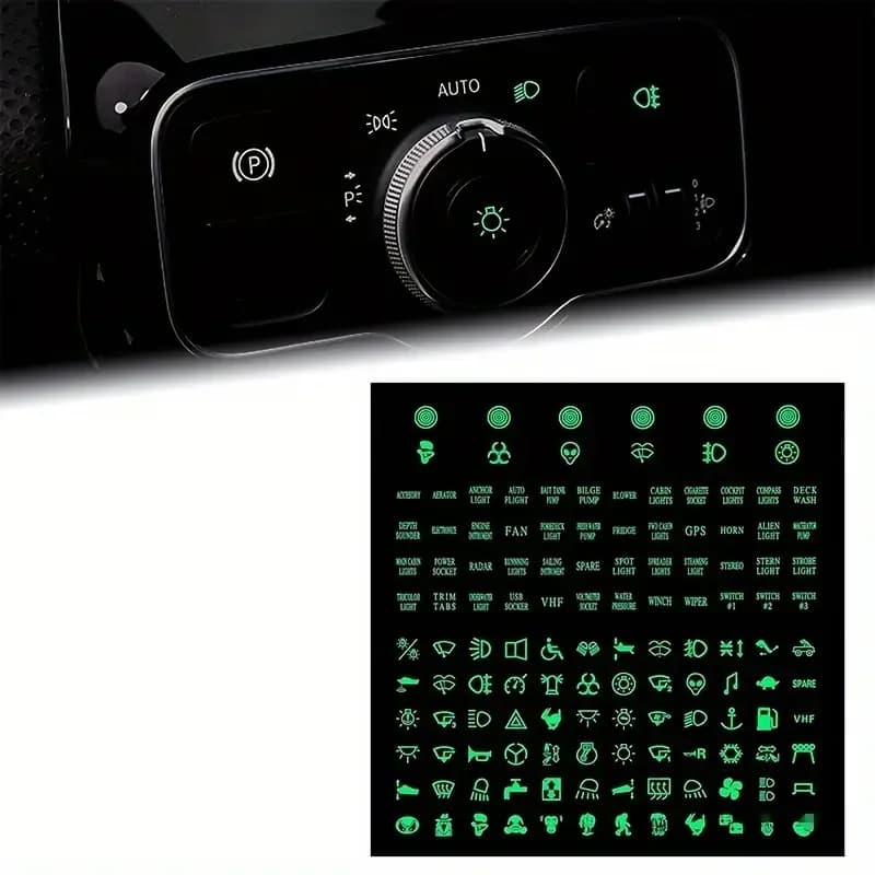Illuminated Stickers For Vehicle Control Panels Safety Luminous Decals Circuit Board Labels Accessories For Car Controls