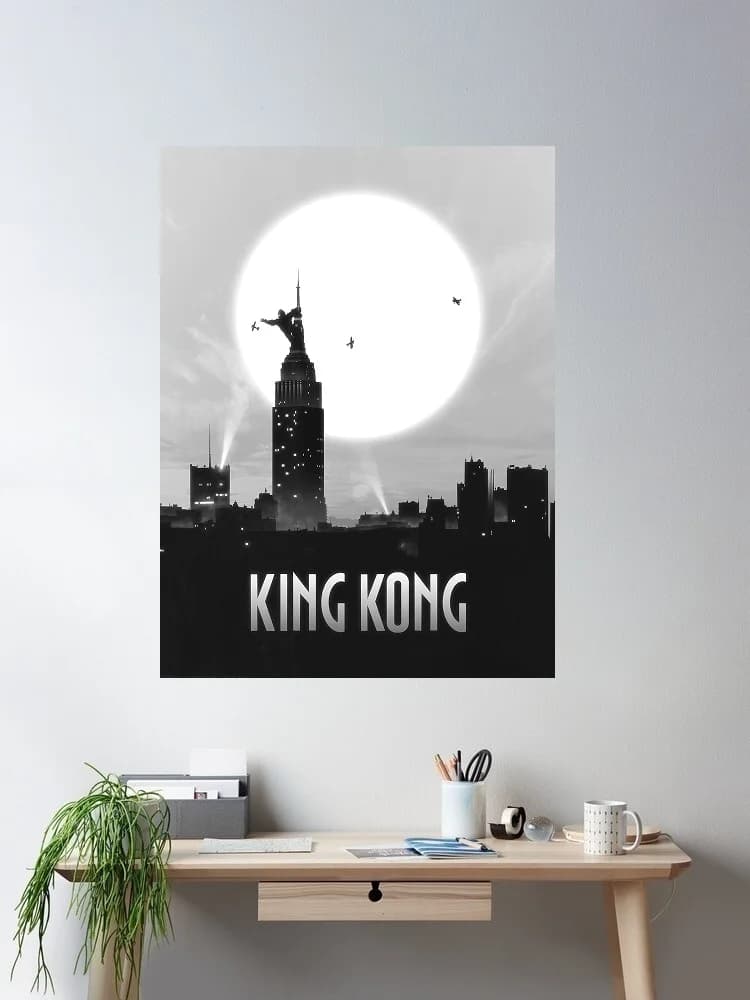 King Kong Movie Art Print Canvas Poster, Living Room Decor, Home Wall Picture