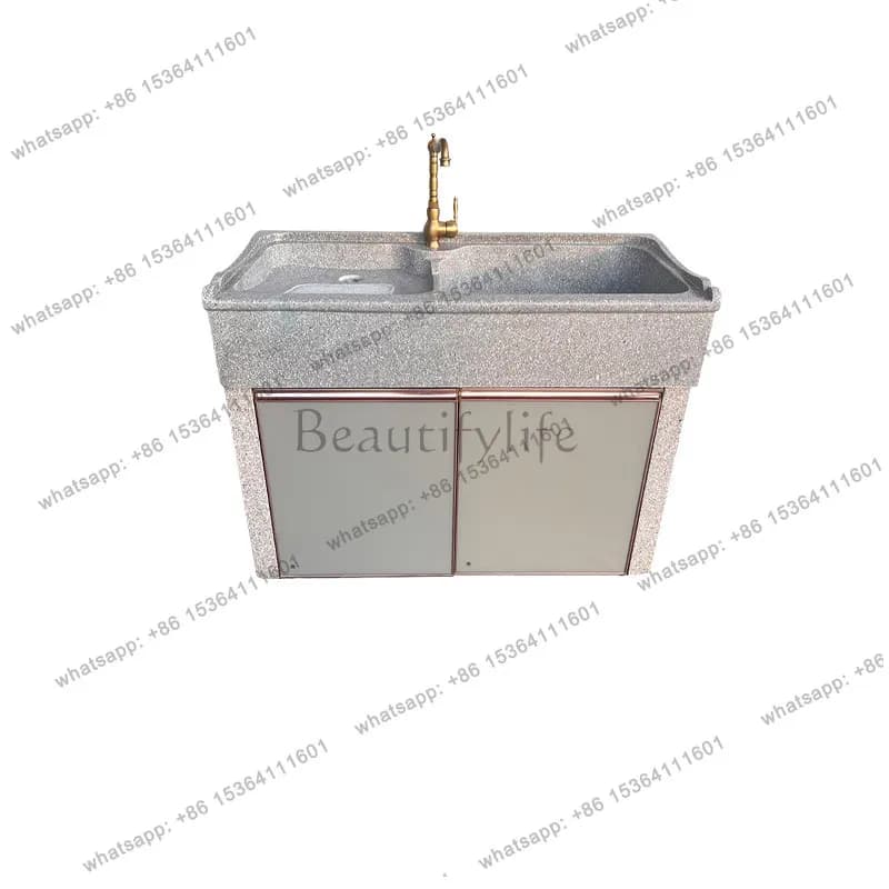 Outdoor stone laundry sink Stone integrated laundry cabinet with washboard Outdoor marble