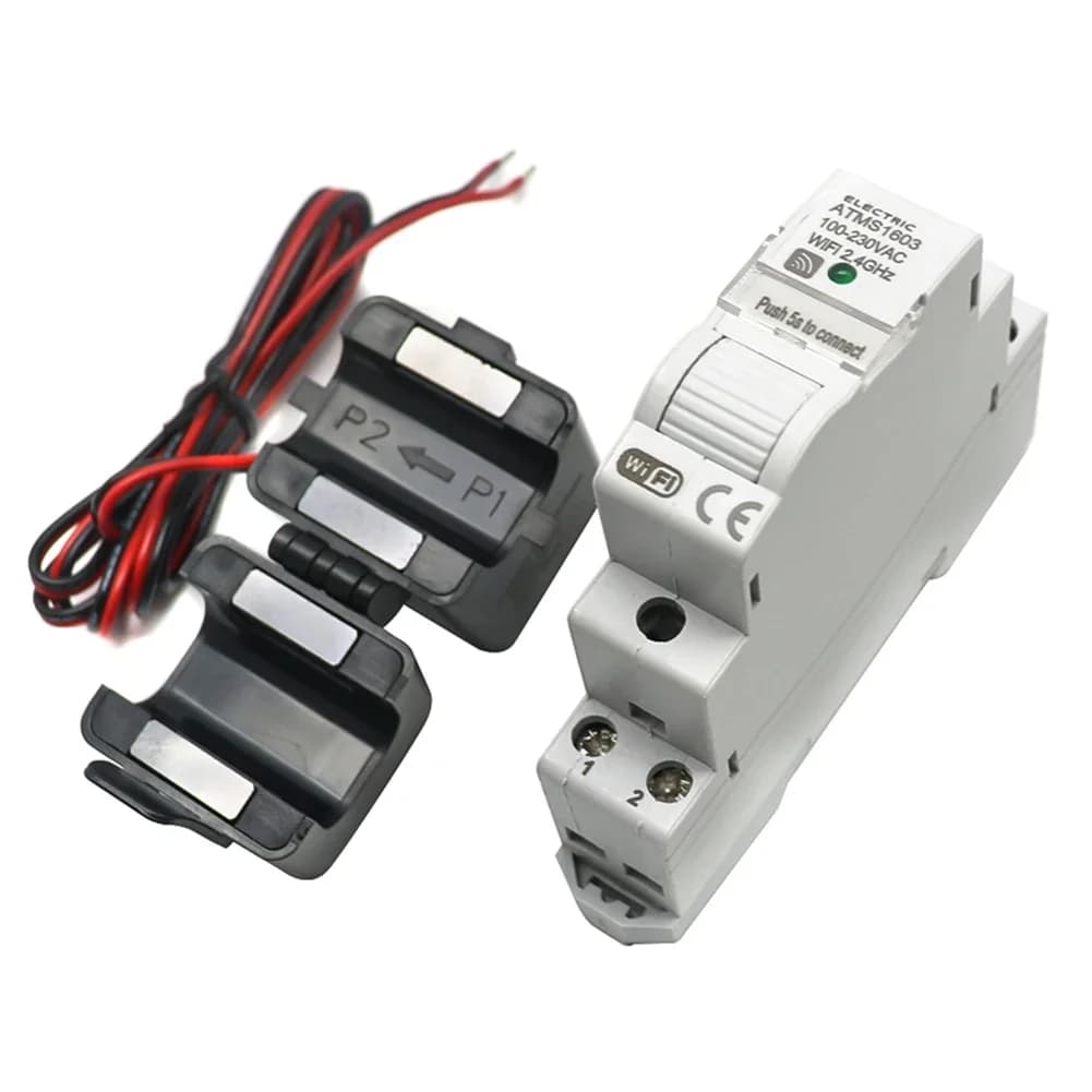 1set 18*67*89mm DIN Rail Energy Monitor Single Phase Meter Current Measurement Range Up To 50A Multi-functional Display