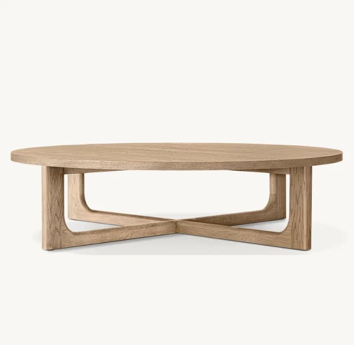 # Living Room Furniture Luxury Coffee Table Natural Oak Solid Wood Round Coffee Table