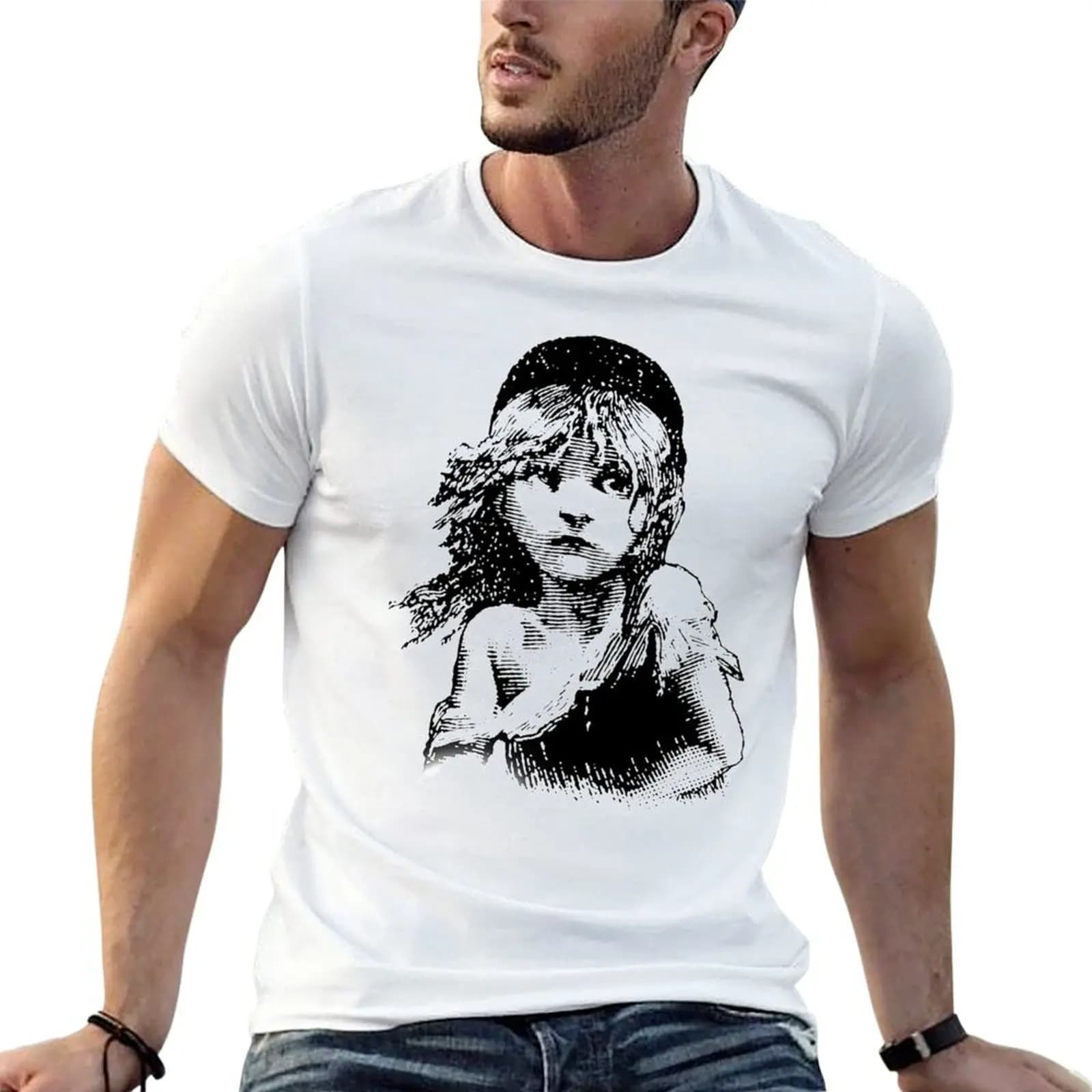 Les Mis T-Shirt vintage graphic tee blacks plus size men clothing