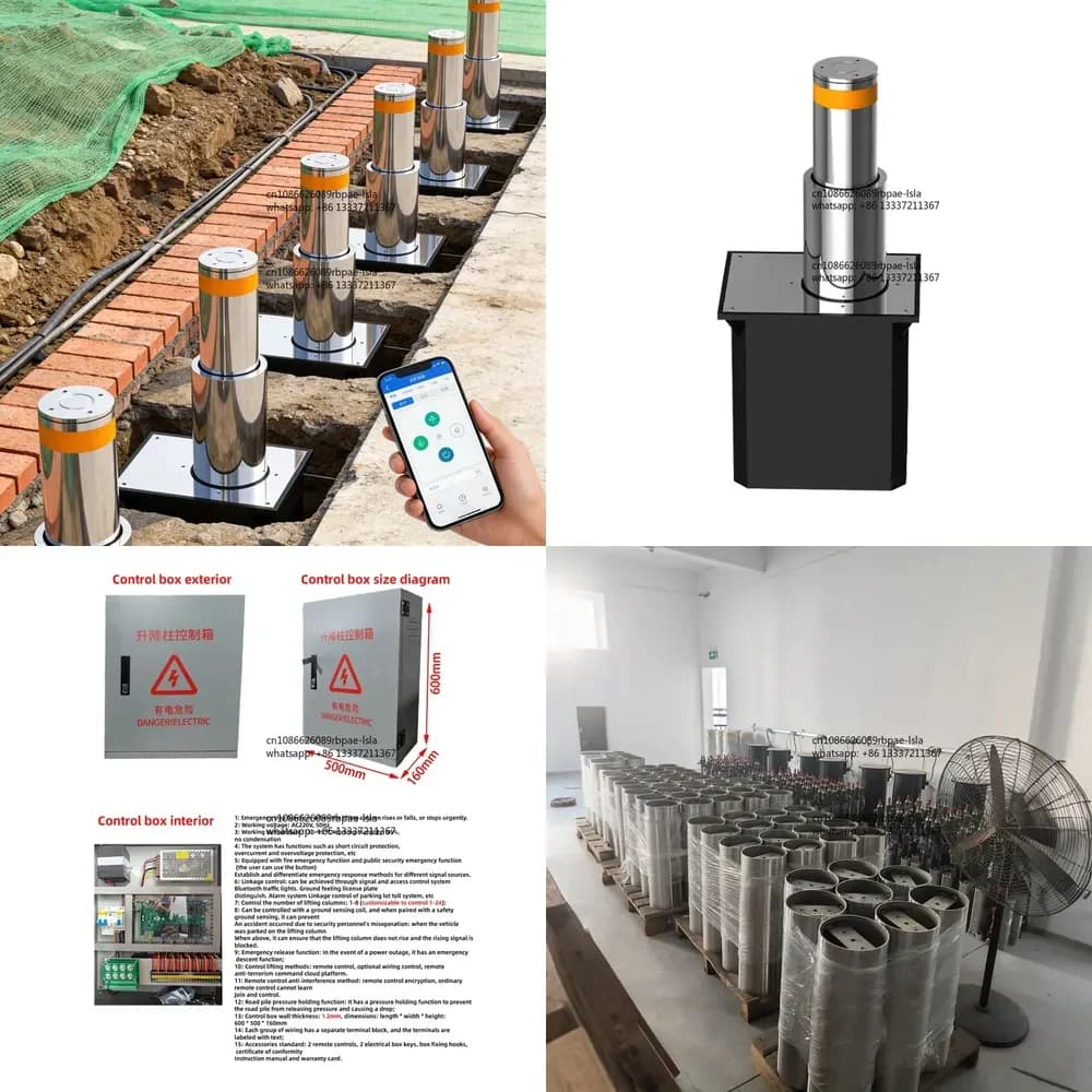 Semi-Automatic Hydraulic Collision Roadblock Lifting Column Electric Remote Control Bollard Traffic Barriers Product